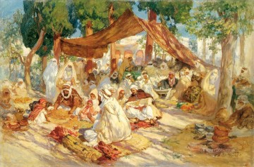 Árabe Painting - ESCENA DEL MERCADO Frederick Arthur Bridgman Árabe